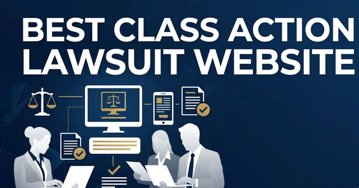 Best class action lawsuit website comparison banner showing top settlement platforms and resources for 2026 claimants