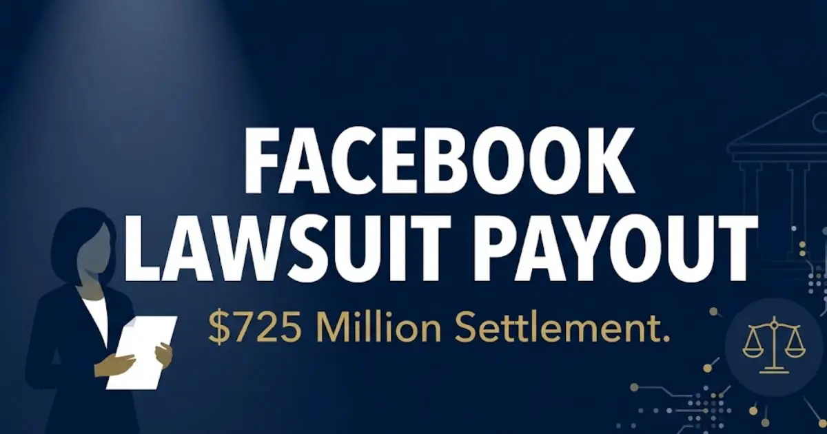 Facebook lawsuit payout 2026 settlement amount banner showing $725 million class action payment details