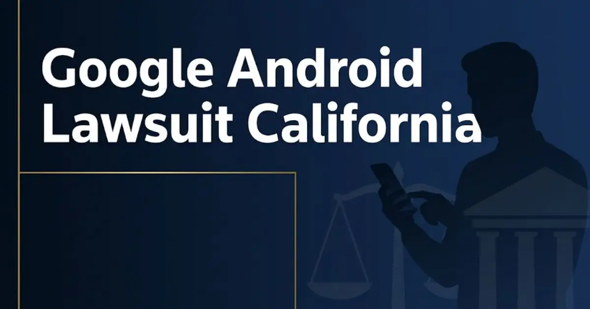 Google Android lawsuit California $314 million verdict 2026 banner showing legal scales and Android smartphone silhouette