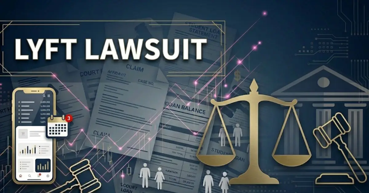 Lyft lawsuit 2025 legal guide banner with gavel and scales of justice imagery