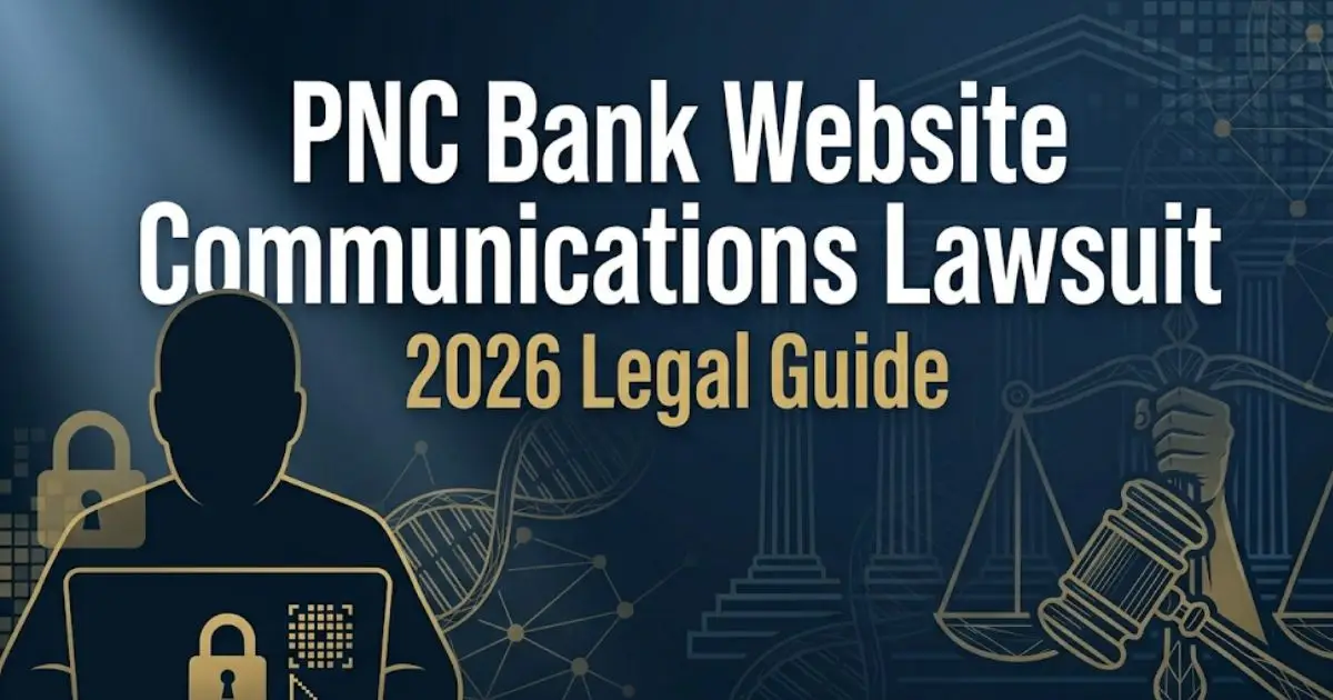 PNC Bank website communications lawsuit 2026 legal guide banner with tracking and privacy lawsuit visual theme