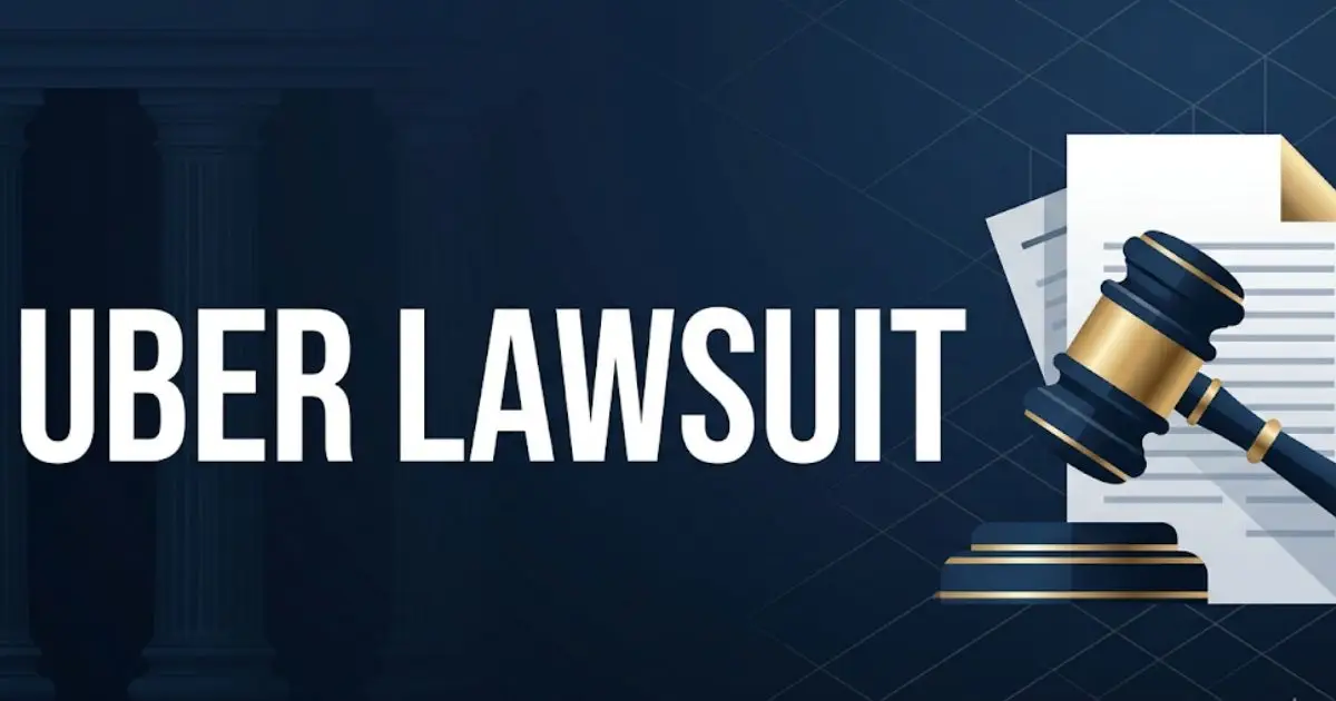 Uber lawsuit 2025 legal guide banner with gavel and courthouse imagery