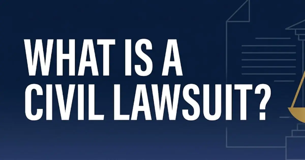 What is a civil lawsuit infographic banner with scales of justice icon INPUT MAIN KEYWORD {{what is a civil lawsuit}} CLUSTER KEYWORDS {{paste cluster keywords, separated by or one per line