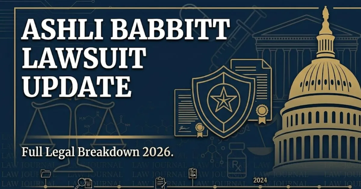 Ashli Babbitt lawsuit update 2026 legal breakdown banner with Capitol dome silhouette and scales of justice