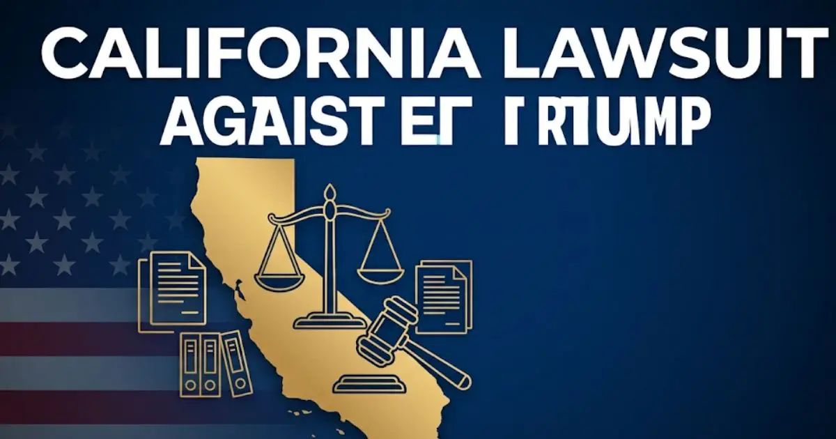 California lawsuit against Trump 2026 legal battles and court cases analysis with state outline and justice symbols