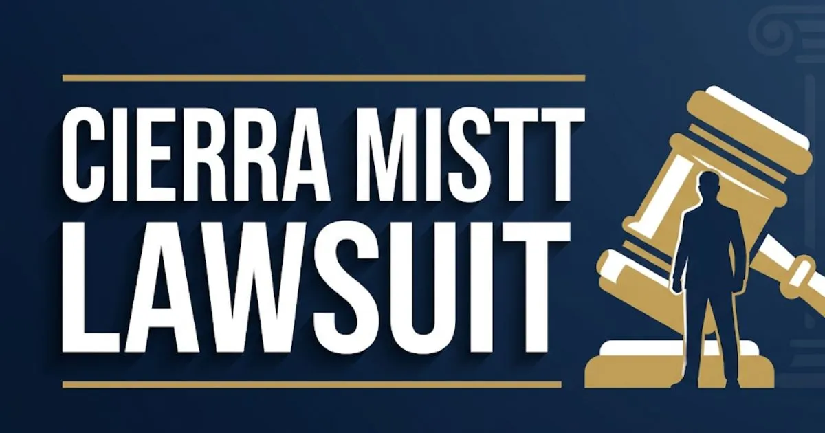 Cierra Mistt lawsuit 2026 legal case breakdown banner with gavel icon and courthouse silhouette