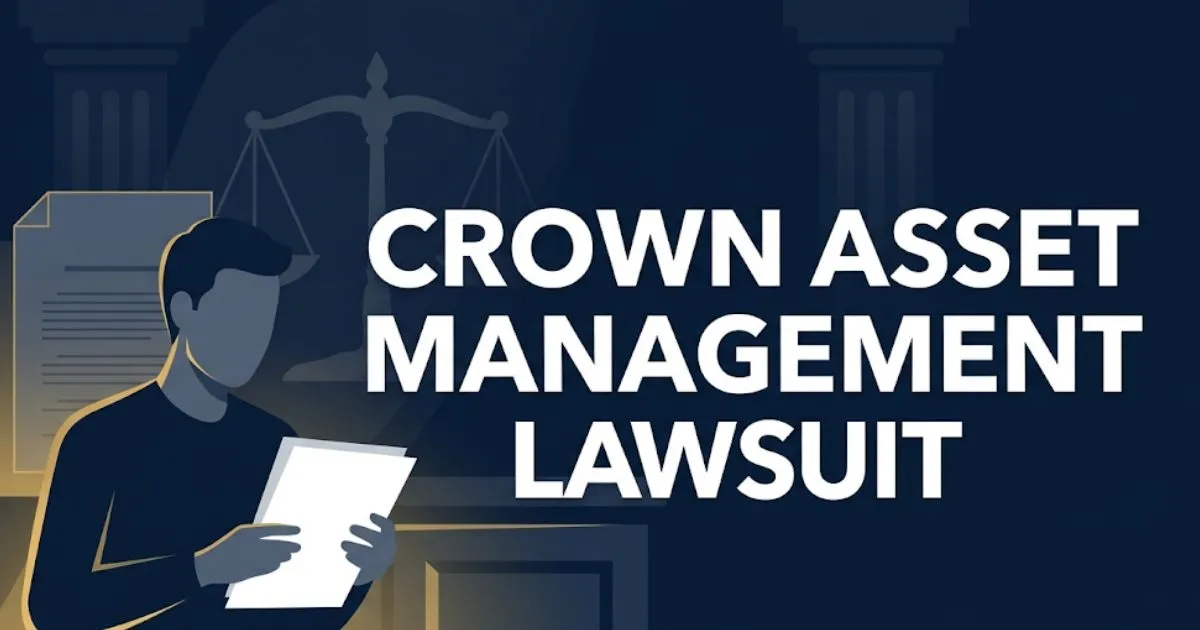 Crown Asset Management Lawsuit guide banner with legal scale icon and consumer rights theme for 2026