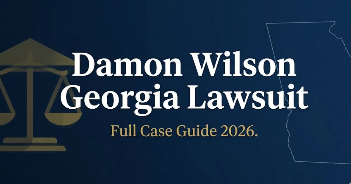 Damon Wilson Georgia Lawsuit full case guide 2026 blog banner with courthouse silhouette and gold accents