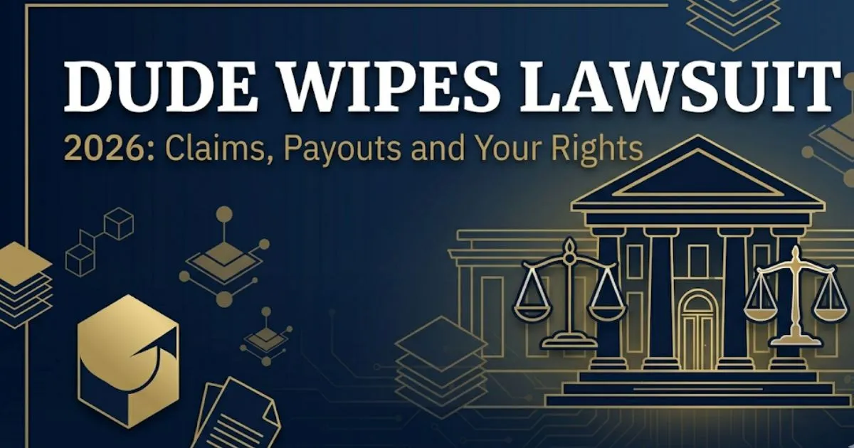 Dude Wipes Lawsuit 2026 legal banner showing lawsuit claims, payouts and consumer rights information
