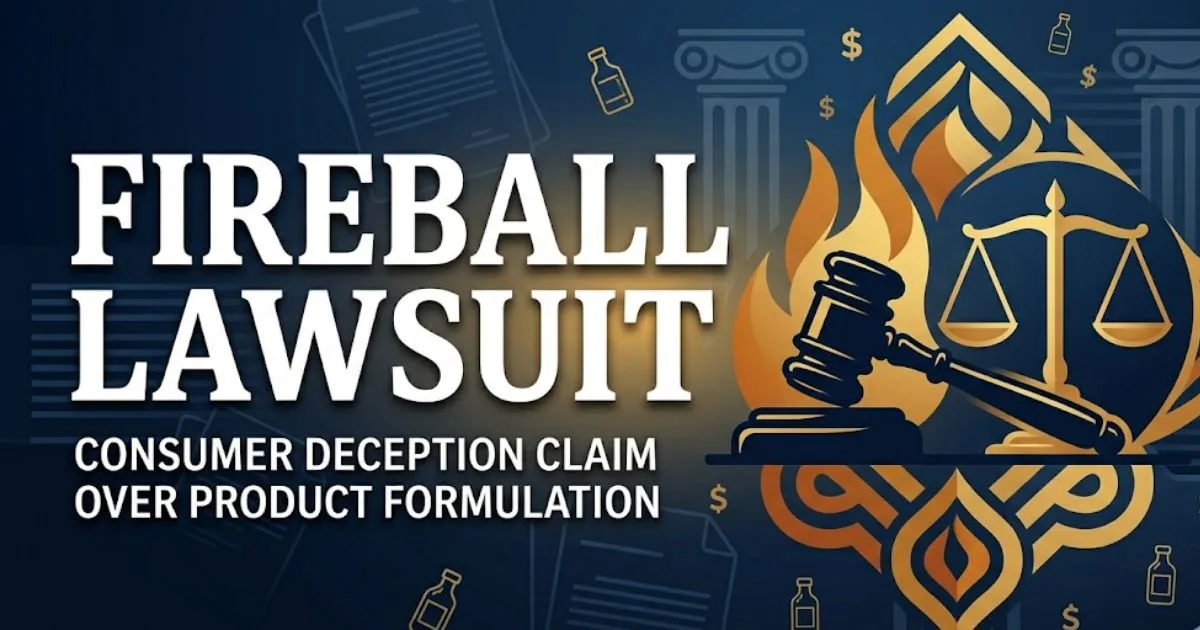 Fireball lawsuit 2026 legal guide banner with gavel and flame design elements
