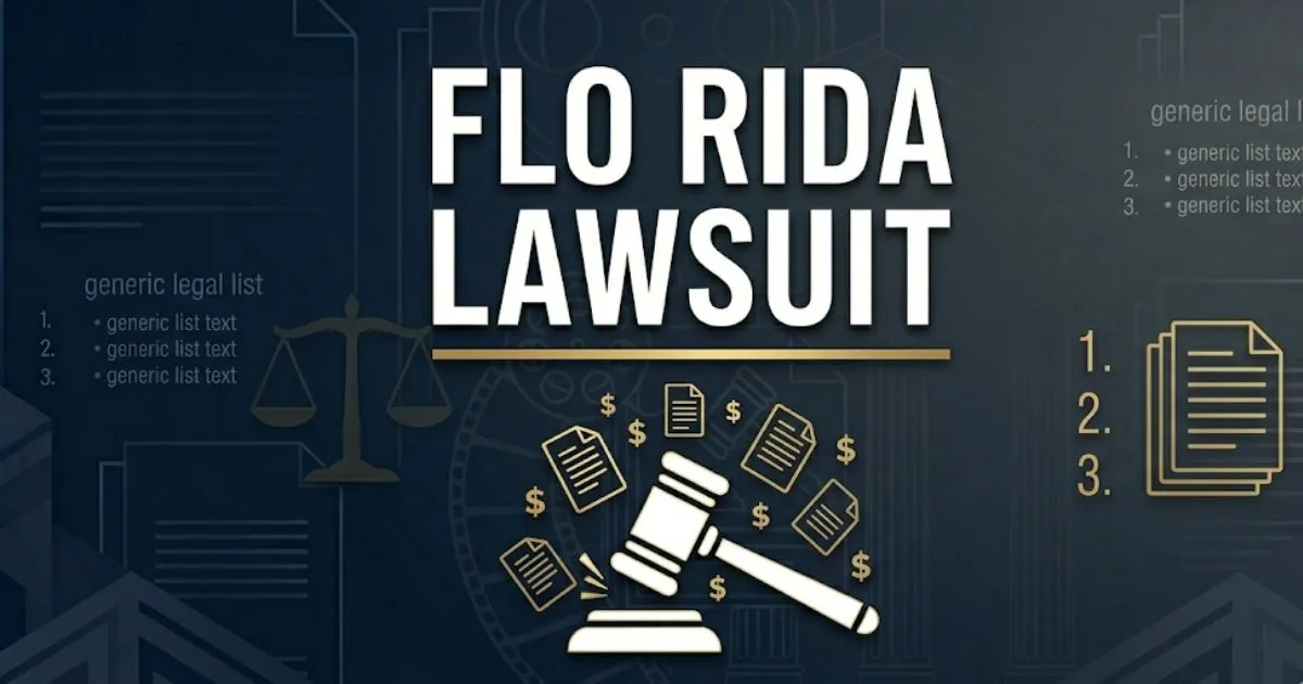 Flo Rida lawsuit legal blog banner with gavel silhouette and gold accents on navy background INPUT MAIN KEYWORD {{flo rida lawsuit}} CLUSTER KEYWORDS {{paste cluster keywords, separated by