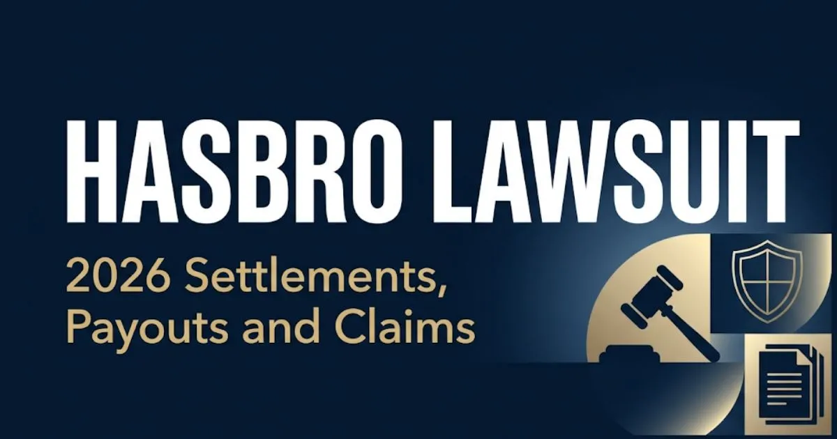 Hasbro lawsuit 2026 blog banner with legal icons and headline text on navy blue background