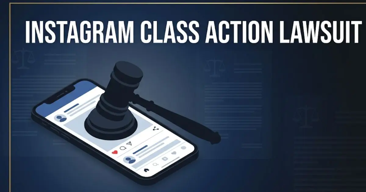 Instagram class action lawsuit 2026 legal guide banner with gavel and smartphone imagery