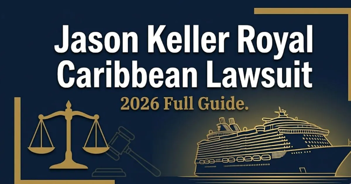 Jason Keller Royal Caribbean lawsuit 2026 guide banner with cruise ship silhouette and legal scale icons