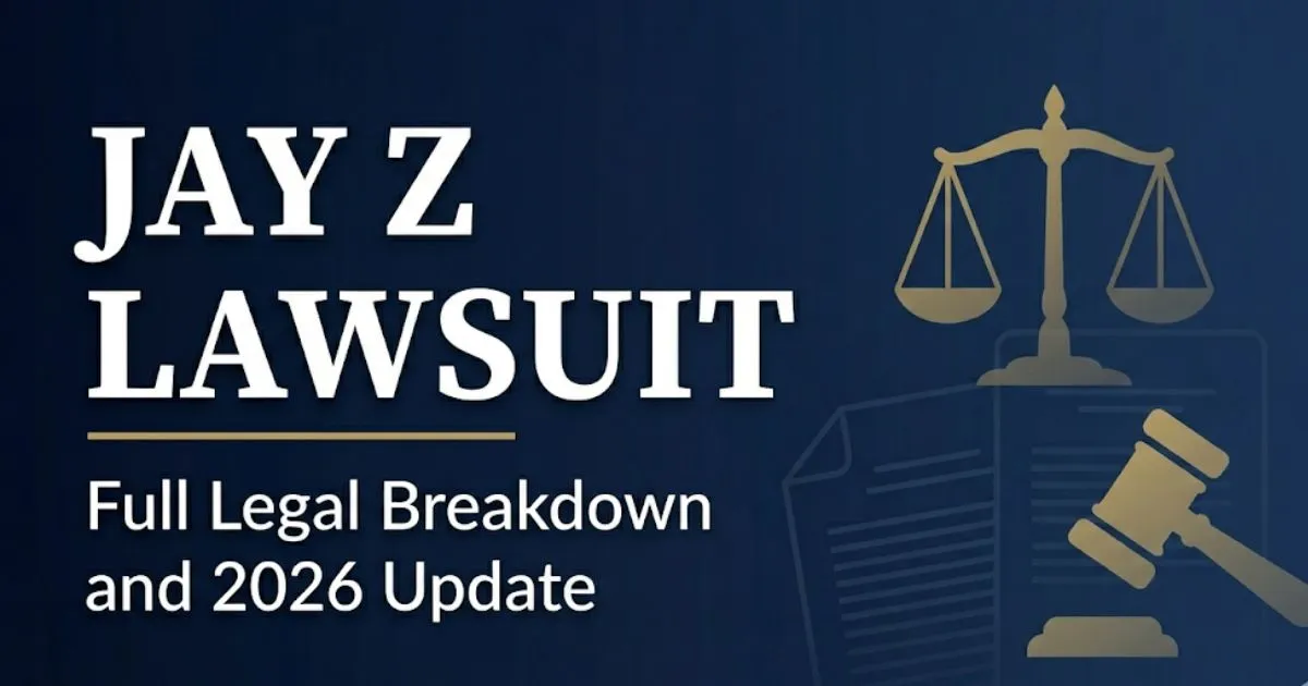 Jay Z lawsuit legal breakdown 2026 blog banner with scales of justice and gavel silhouette on navy background