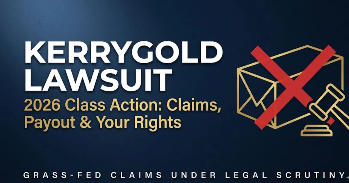 Kerrygold lawsuit 2026 blog banner showing gavel icon and butter package silhouette on navy background