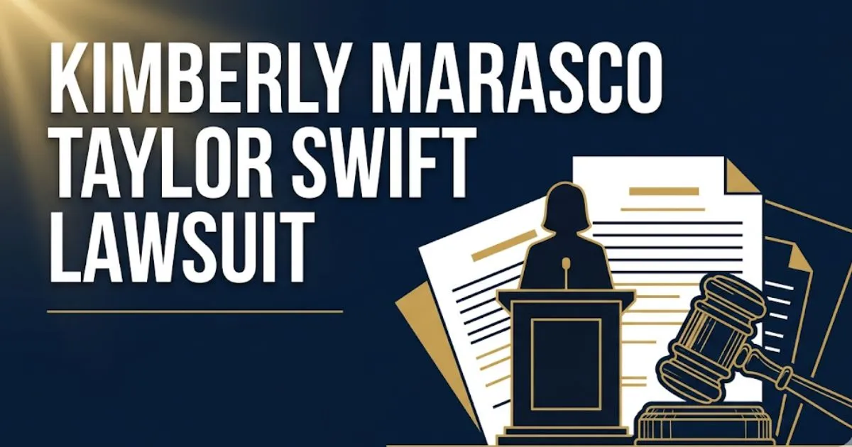 Kimberly Marasco Taylor Swift lawsuit 2026 legal case overview banner with courtroom silhouette and gavel