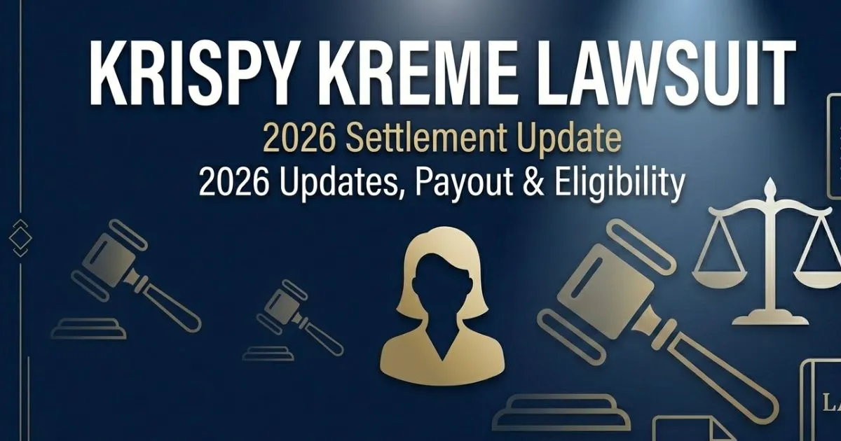 Krispy Kreme lawsuit 2026 settlement update hero banner with courthouse silhouette and legal theme