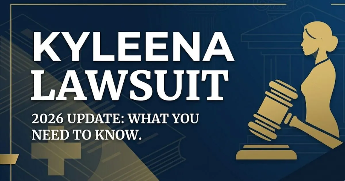 Kyleena lawsuit 2026 hero banner with legal gavel and medical symbols on navy background