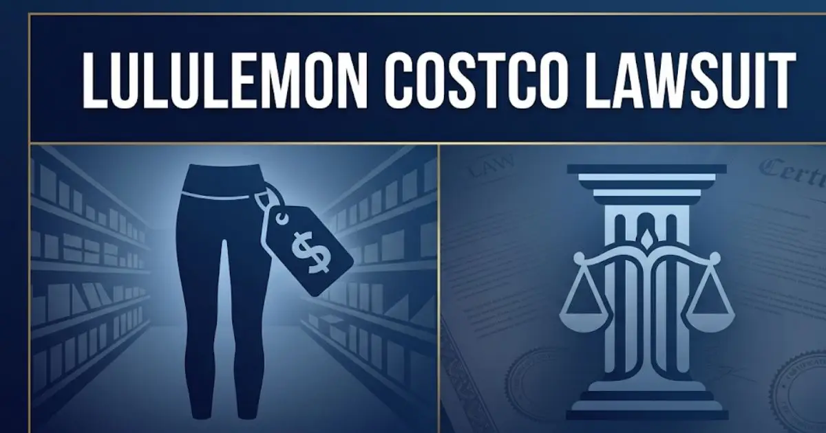 Lululemon Costco lawsuit 2026 legal guide banner with athletic wear and courthouse imagery
