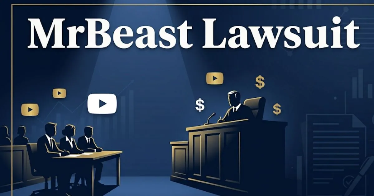 MrBeast Lawsuit 2026 legal blog banner with courtroom silhouettes and headline text