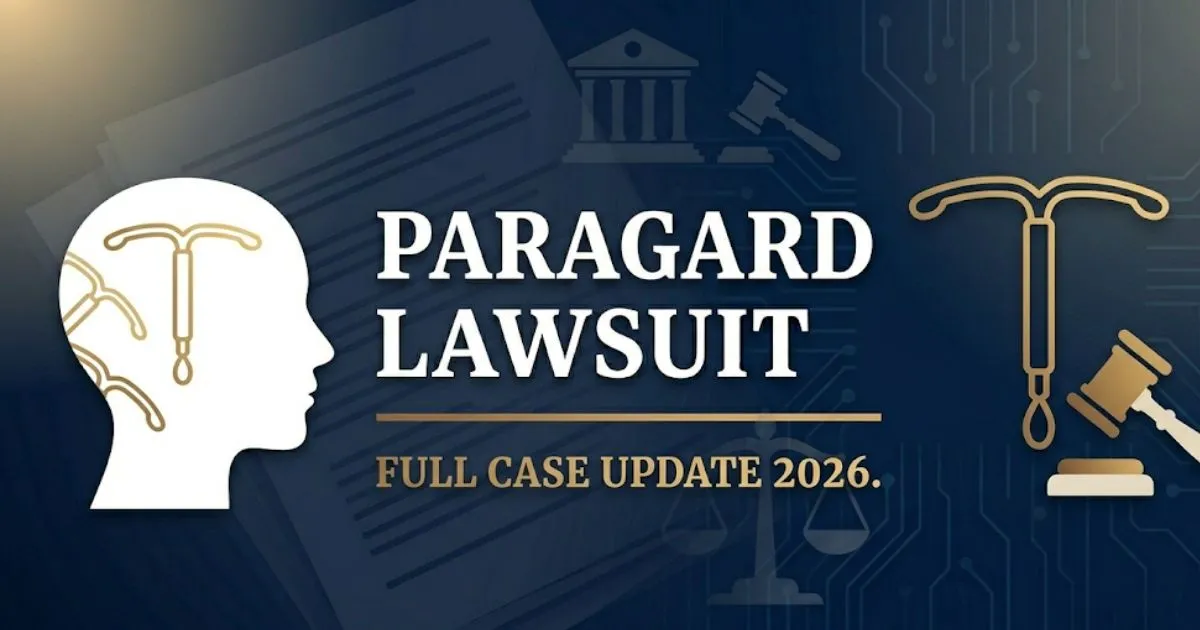 Paragard lawsuit 2026 guide banner with legal symbols and navy blue design