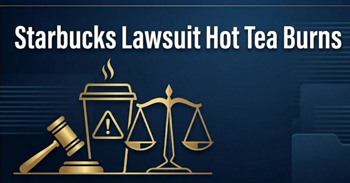 Starbucks lawsuit hot tea burns legal guide banner with coffee cup silhouette and warning symbol