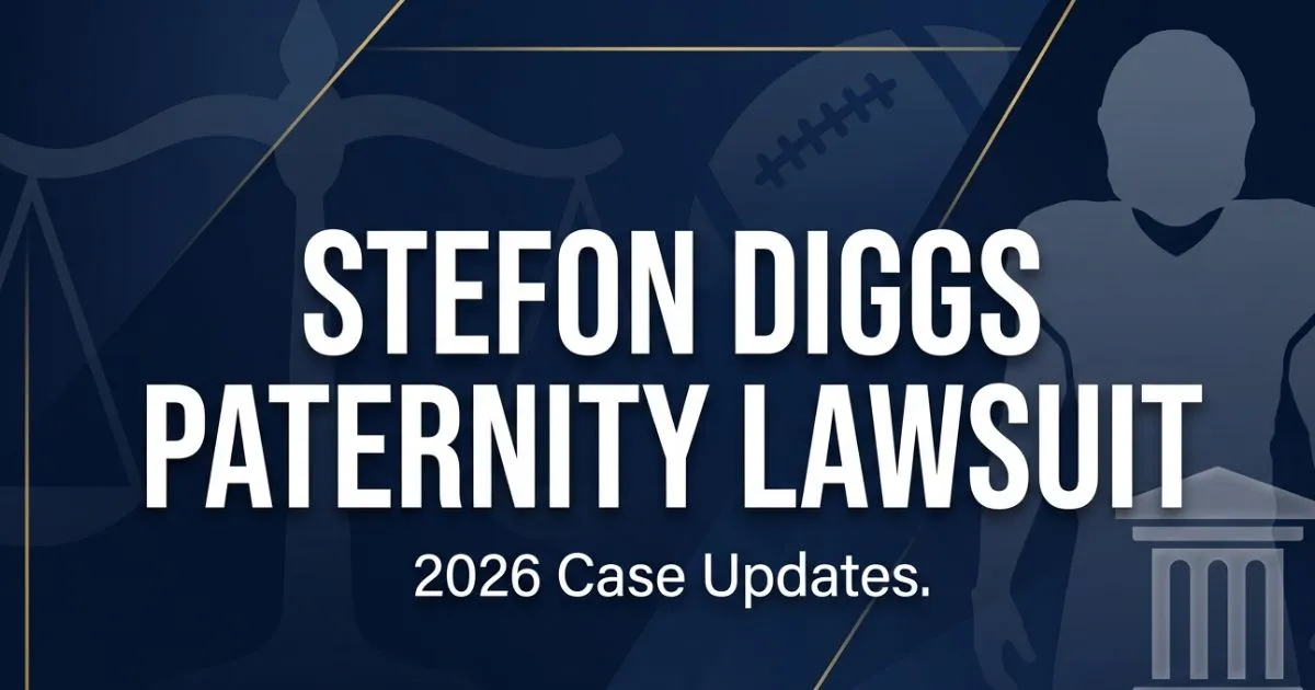 Stefon Diggs paternity lawsuit 2026 updates banner with legal and football imagery