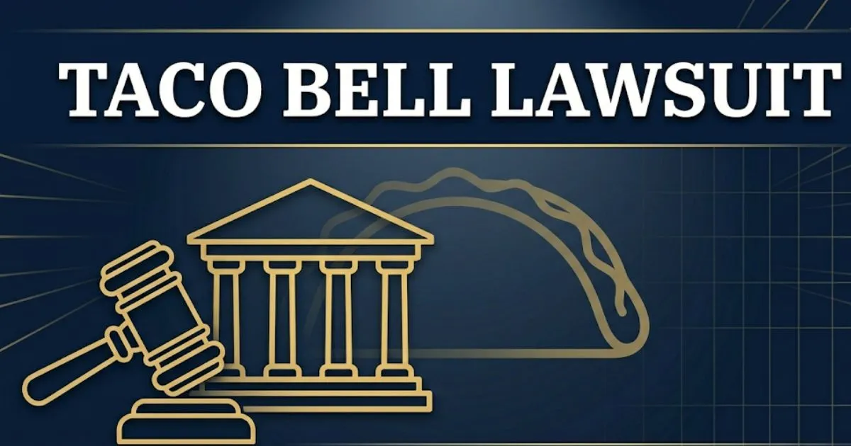 Taco Bell lawsuit 2026 legal guide banner with courthouse and gavel icons