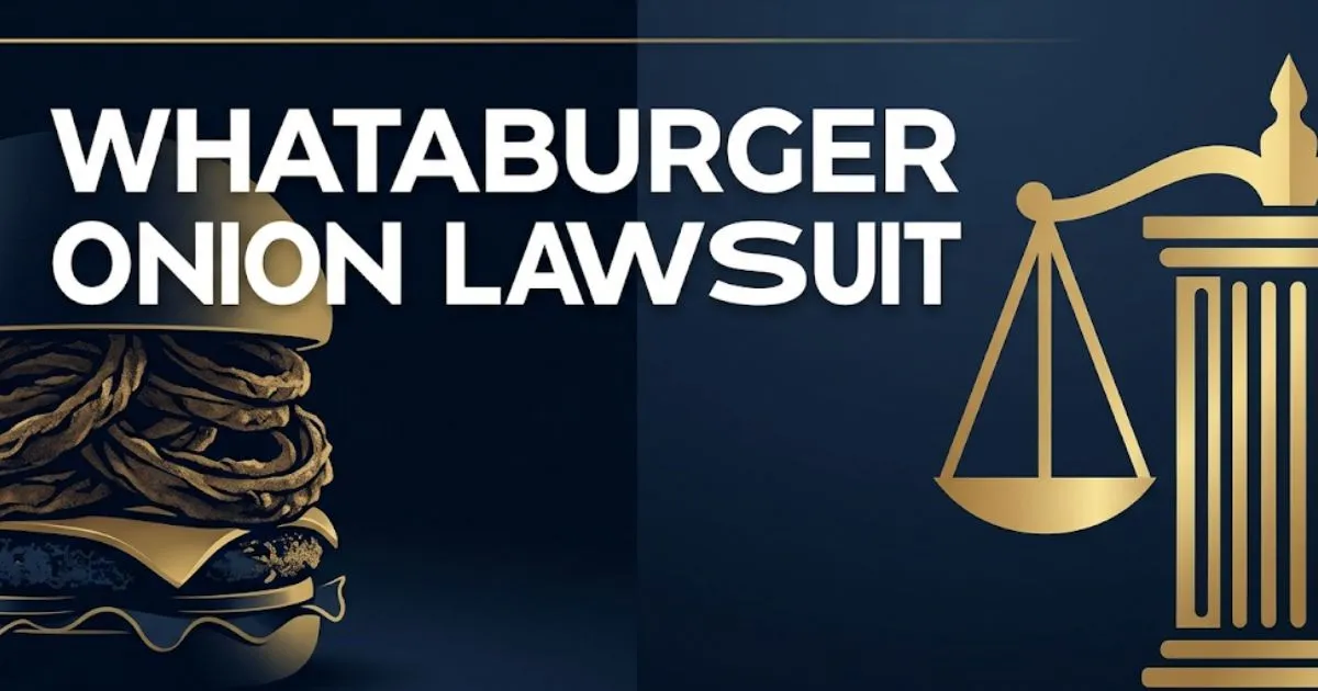 Whataburger onion lawsuit 2026 legal guide banner with scales of justice and burger imagery