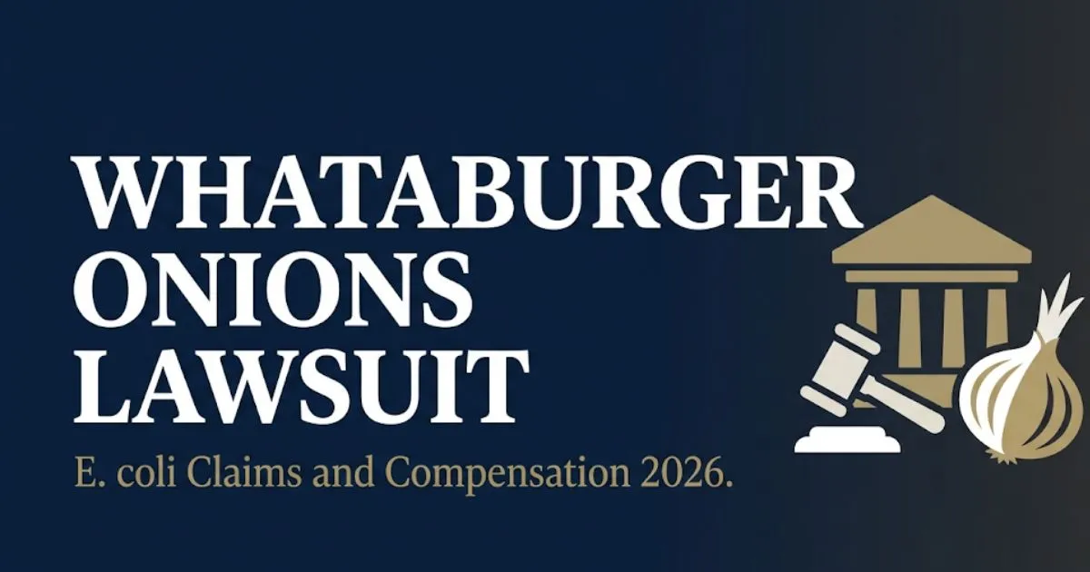 Whataburger onions lawsuit hero banner with E. coli contamination claims and 2026 settlement information