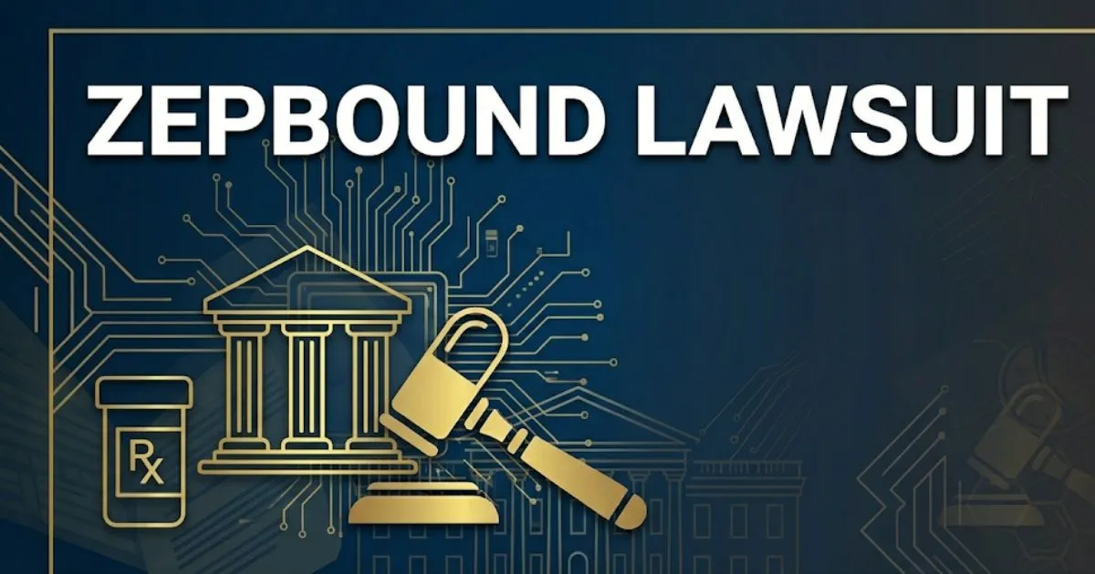 Zepbound lawsuit 2026 blog banner with legal symbols and navy gold design