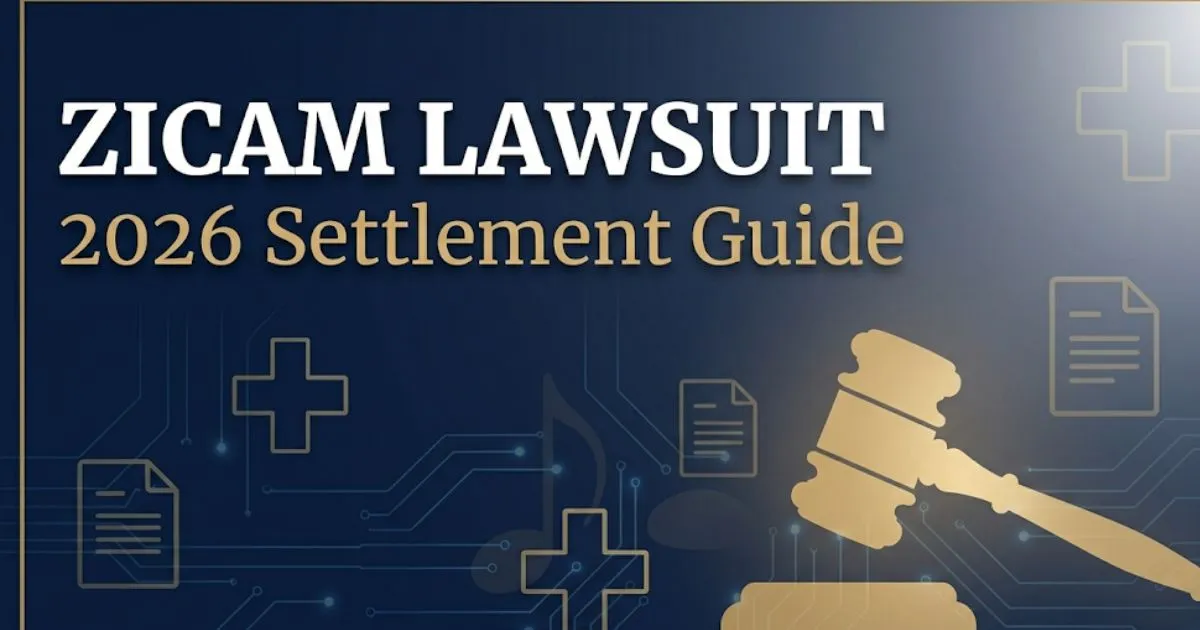 Zicam lawsuit 2026 settlement guide banner with legal gavel icon and navy gold design