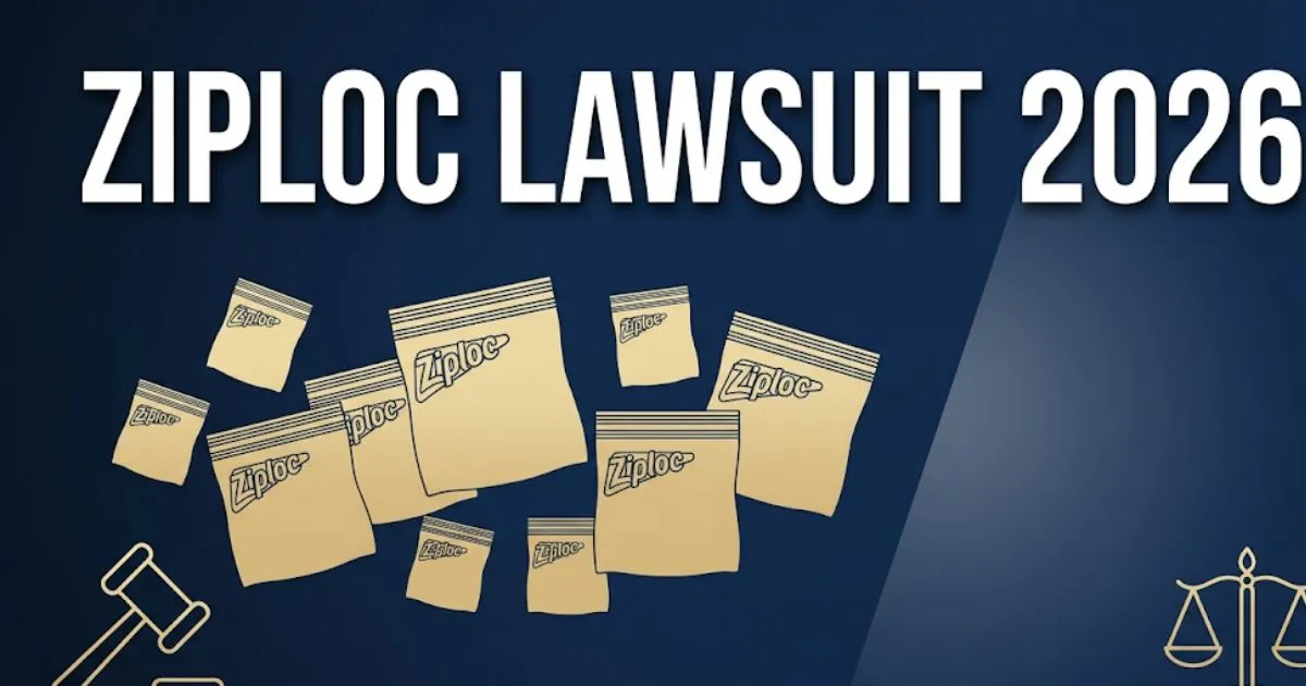 Ziploc lawsuit 2026 legal guide banner with storage bags and justice symbols