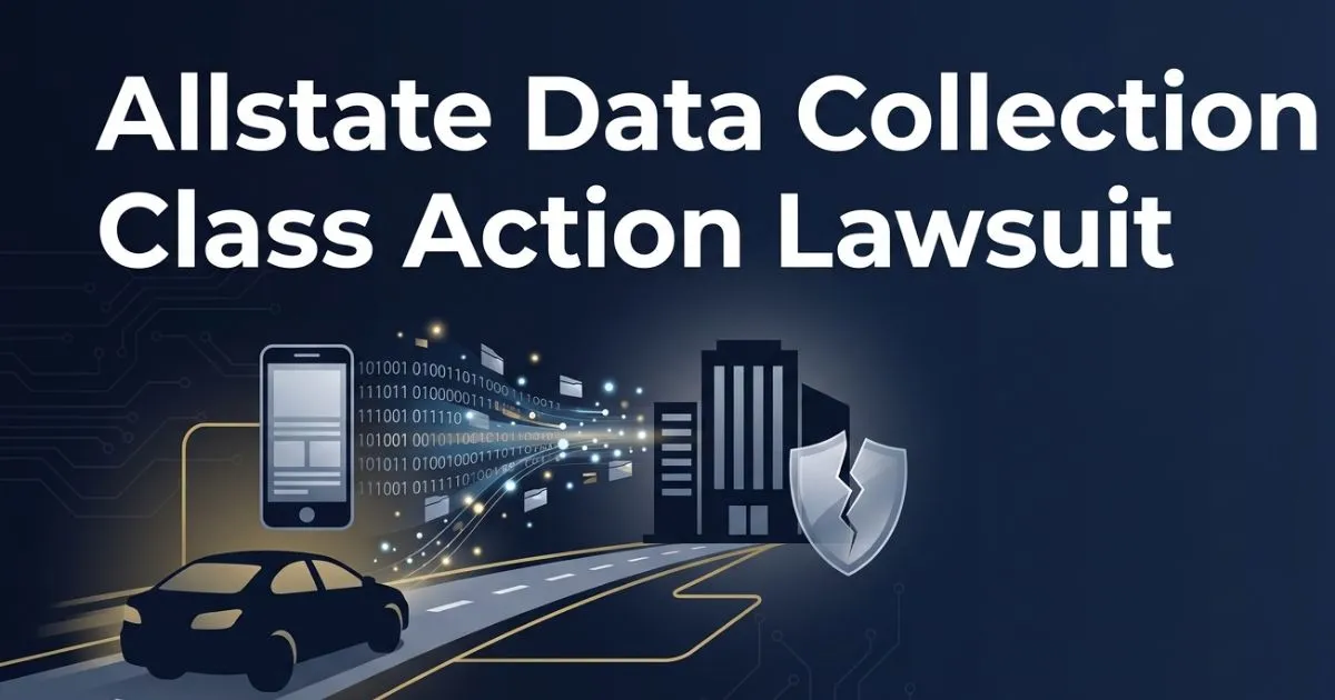 Allstate data collection class action lawsuit 2026 guide banner with legal data privacy theme