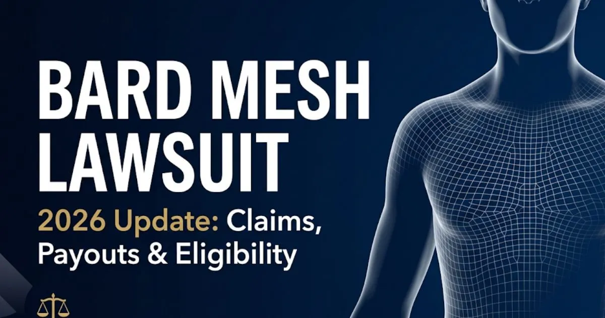 Bard mesh lawsuit 2026 update banner showing legal claim information, eligibility details, and settlement payout overview