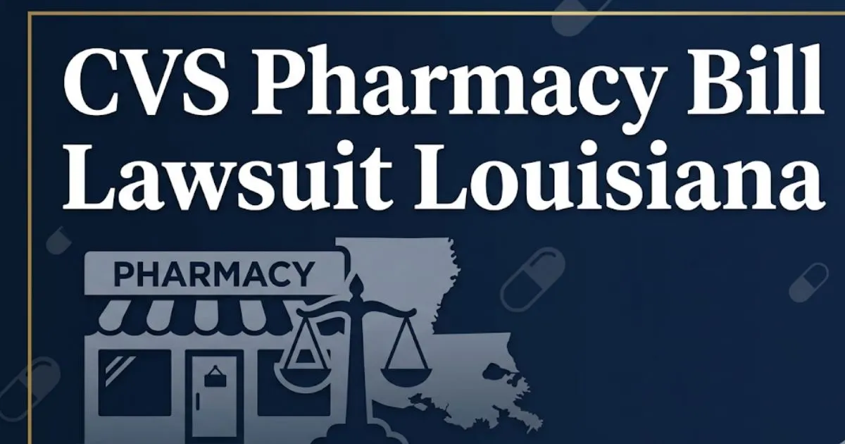 CVS pharmacy bill lawsuit Louisiana 2026 guide with legal symbols and pharmacy imagery