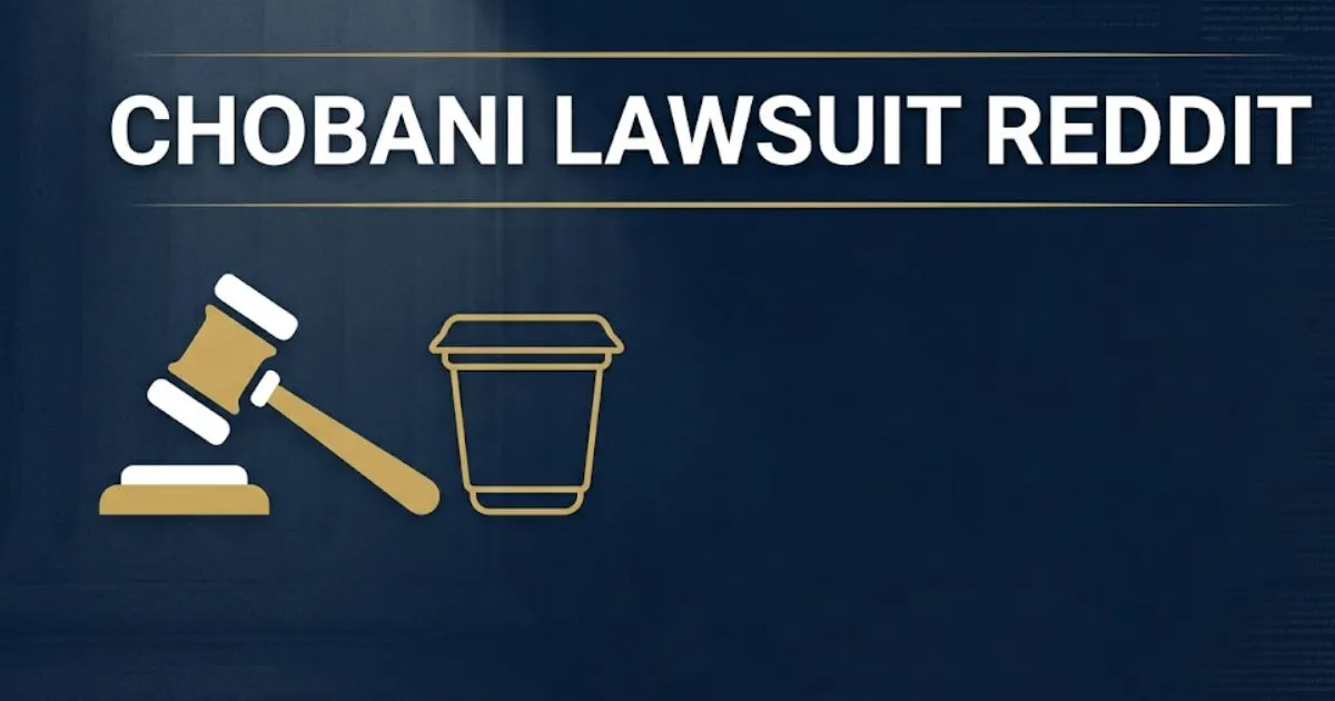 Chobani lawsuit Reddit 2026 settlement guide banner with legal gavel icon and bold headline text on navy background