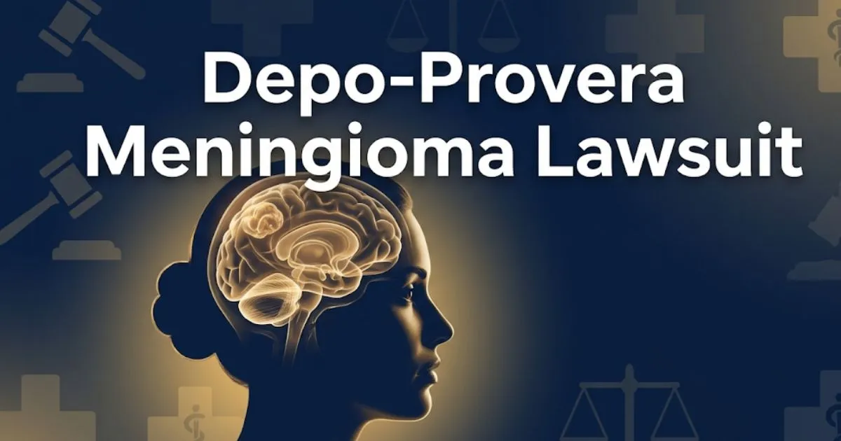Depo-Provera meningioma lawsuit 2026 guide with legal and medical imagery
