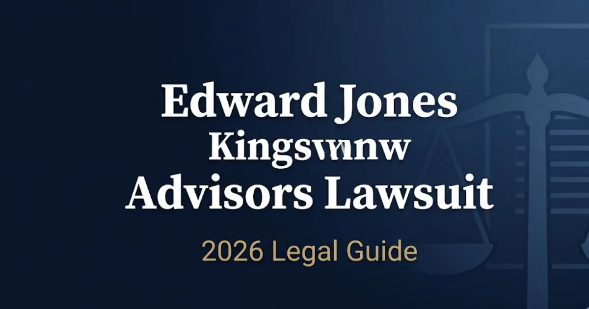 Edward Jones Kingsview Advisors Lawsuit 2026 legal guide banner with balance scale and navy background