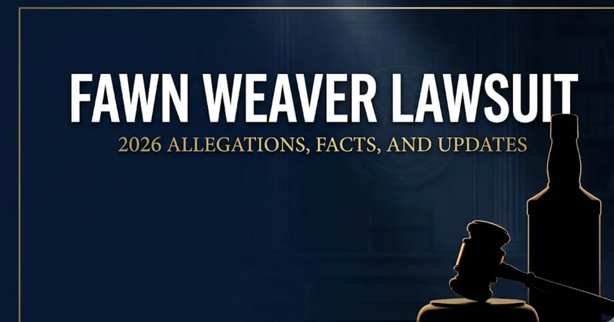 Fawn Weaver lawsuit 2026 legal breakdown blog banner with gavel and whiskey bottle silhouette on navy background