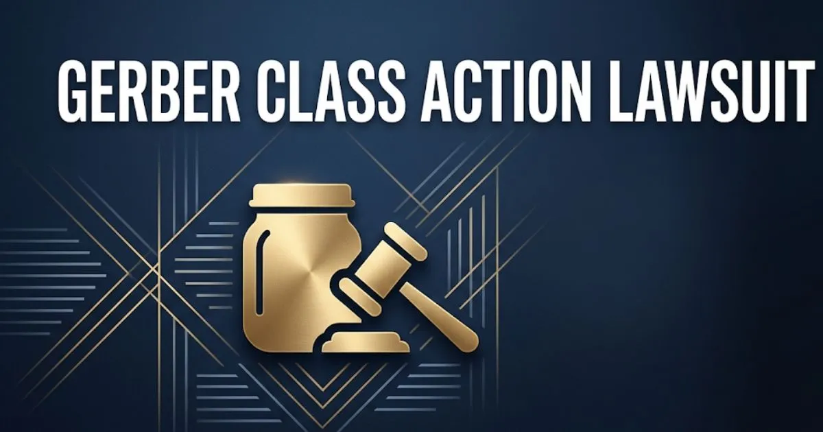 Gerber class action lawsuit 2026 guide banner with gavel and baby food jar icons