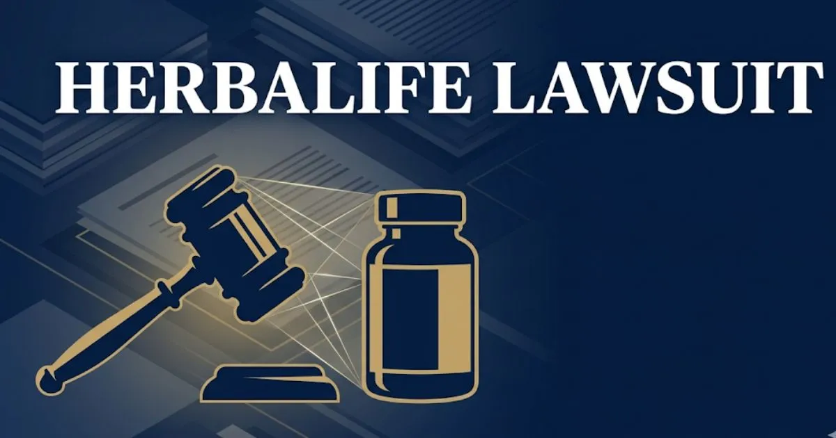 Herbalife lawsuit 2026 legal guide banner with gavel and supplement bottle imagery