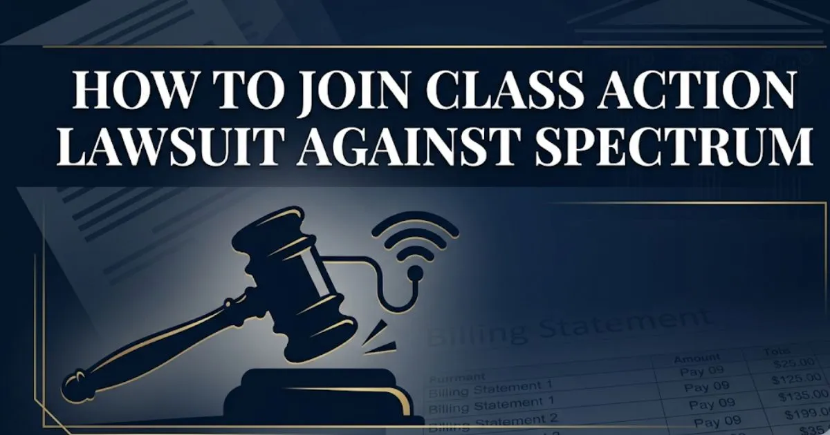 How to join class action lawsuit against Spectrum 2026 guide with legal gavel icon