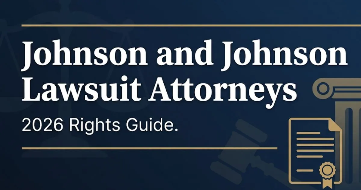 Johnson and Johnson lawsuit attorneys 2026 legal guide blog banner with courtroom imagery