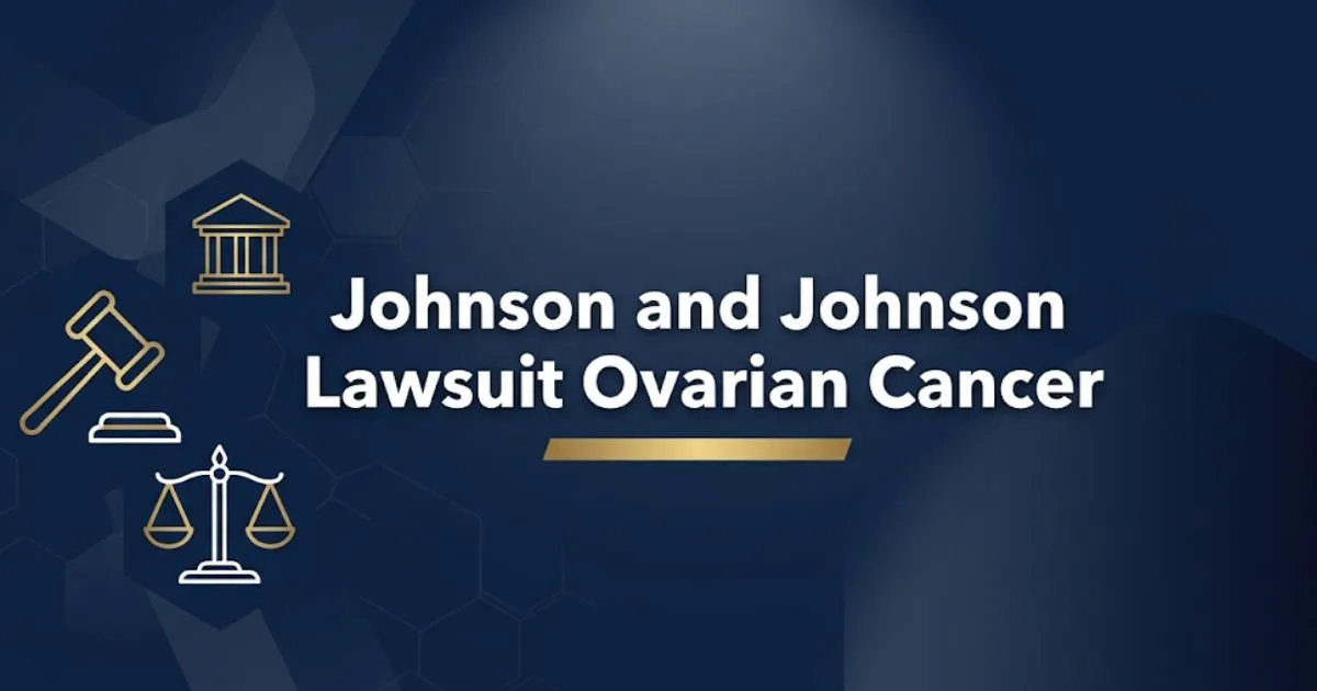 Johnson and Johnson lawsuit ovarian cancer 2026 legal update banner with gavel icon