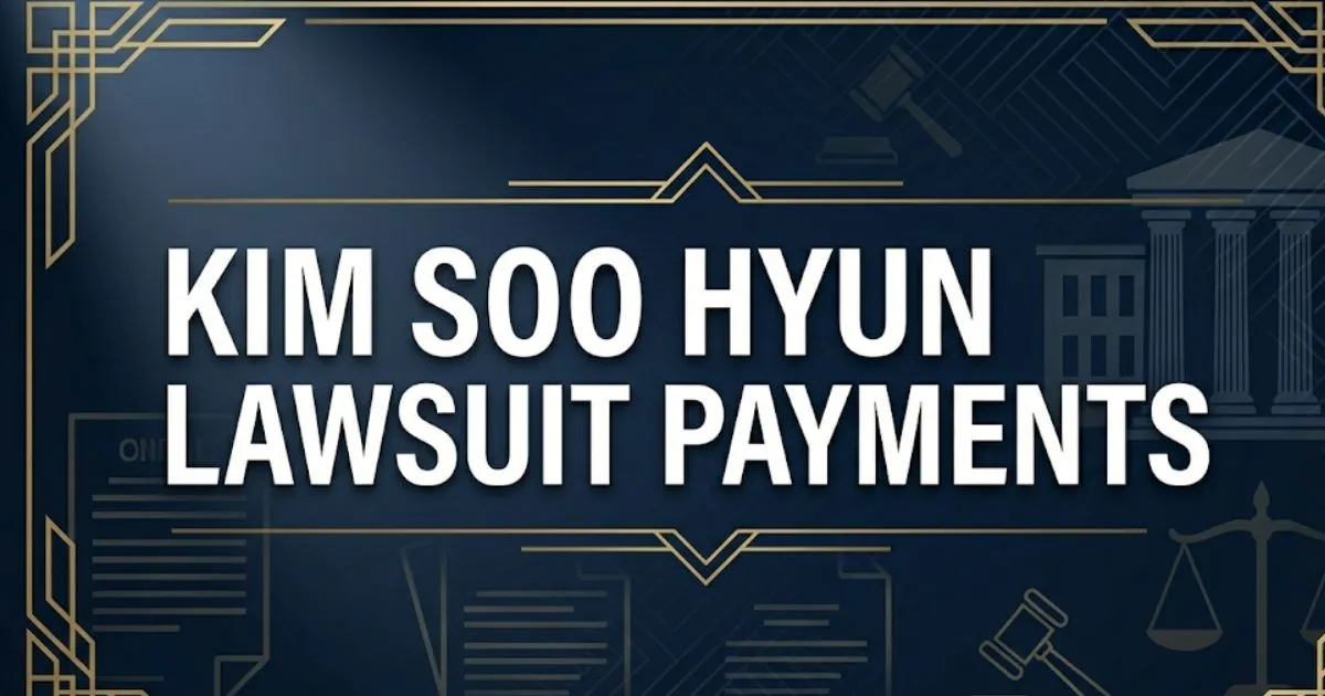 Kim Soo Hyun lawsuit payments 2026 legal case guide banner with courthouse and scales of justice icons