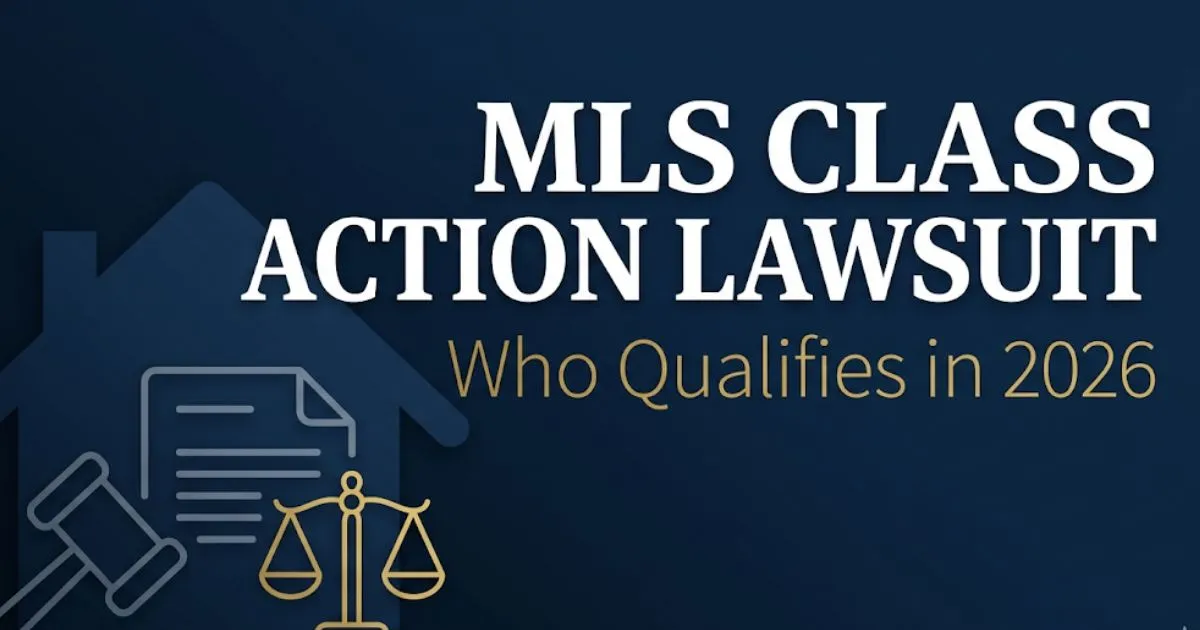 MLS class action lawsuit 2026 legal banner with gavel and house silhouette on navy background