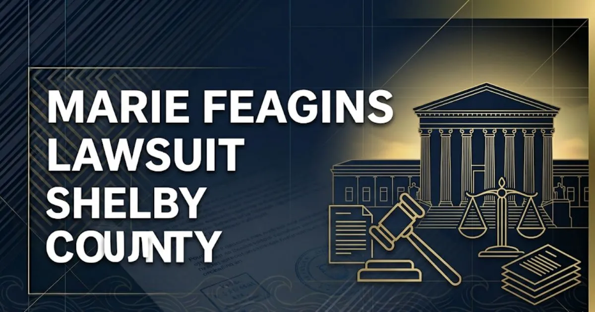 Marie Feagins Lawsuit Shelby County 2026 case guide banner with courthouse silhouette and legal icons