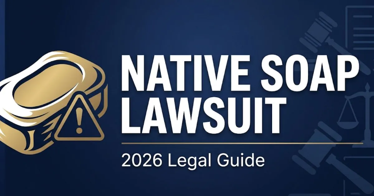 Native soap lawsuit 2026 legal guide banner with gavel and soap silhouette icons